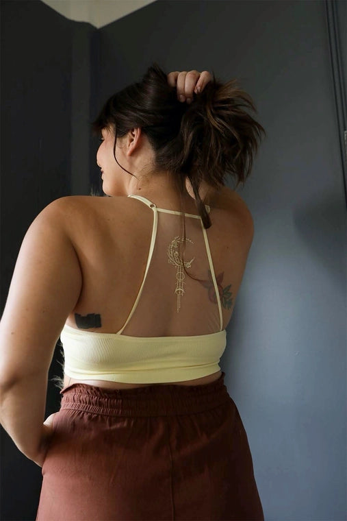 Crescent Moon Dreamcatcher Tattoo Mesh Bralette
