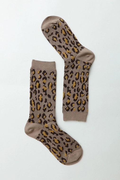Leopard Knit Socks