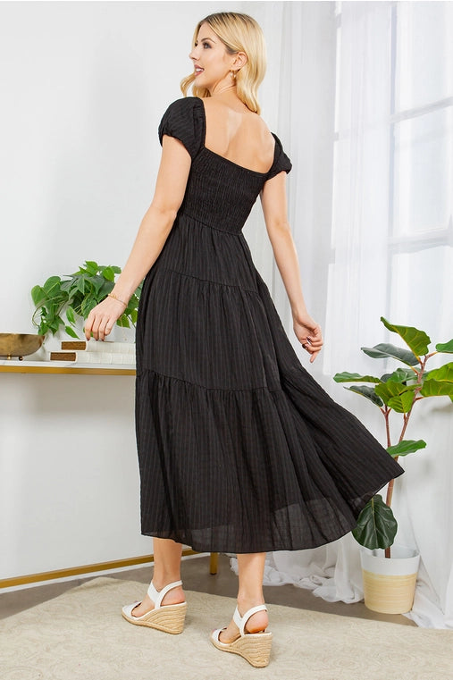 Solid Color Bohemian Maxi Dress