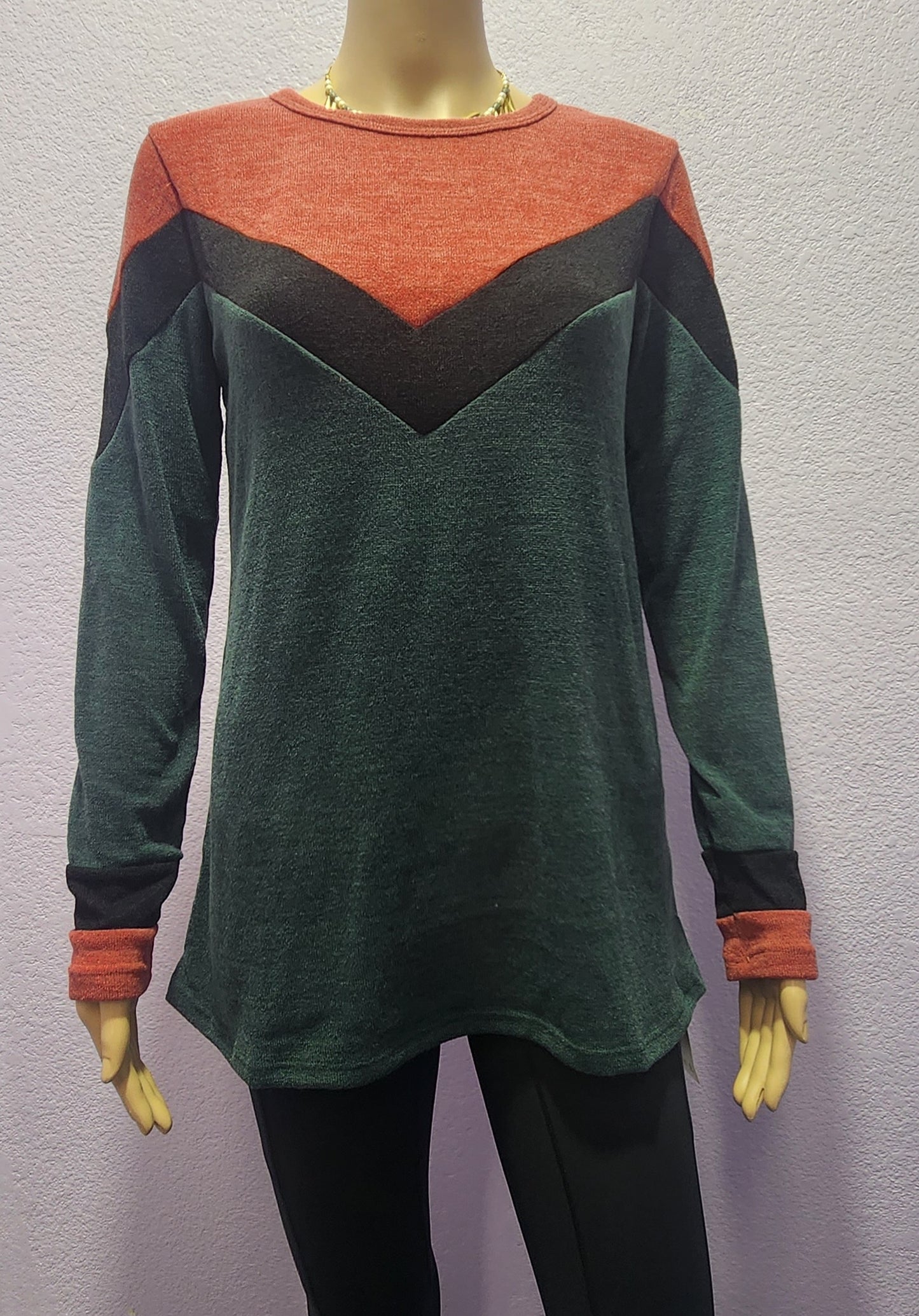 V pattern Christmas Top