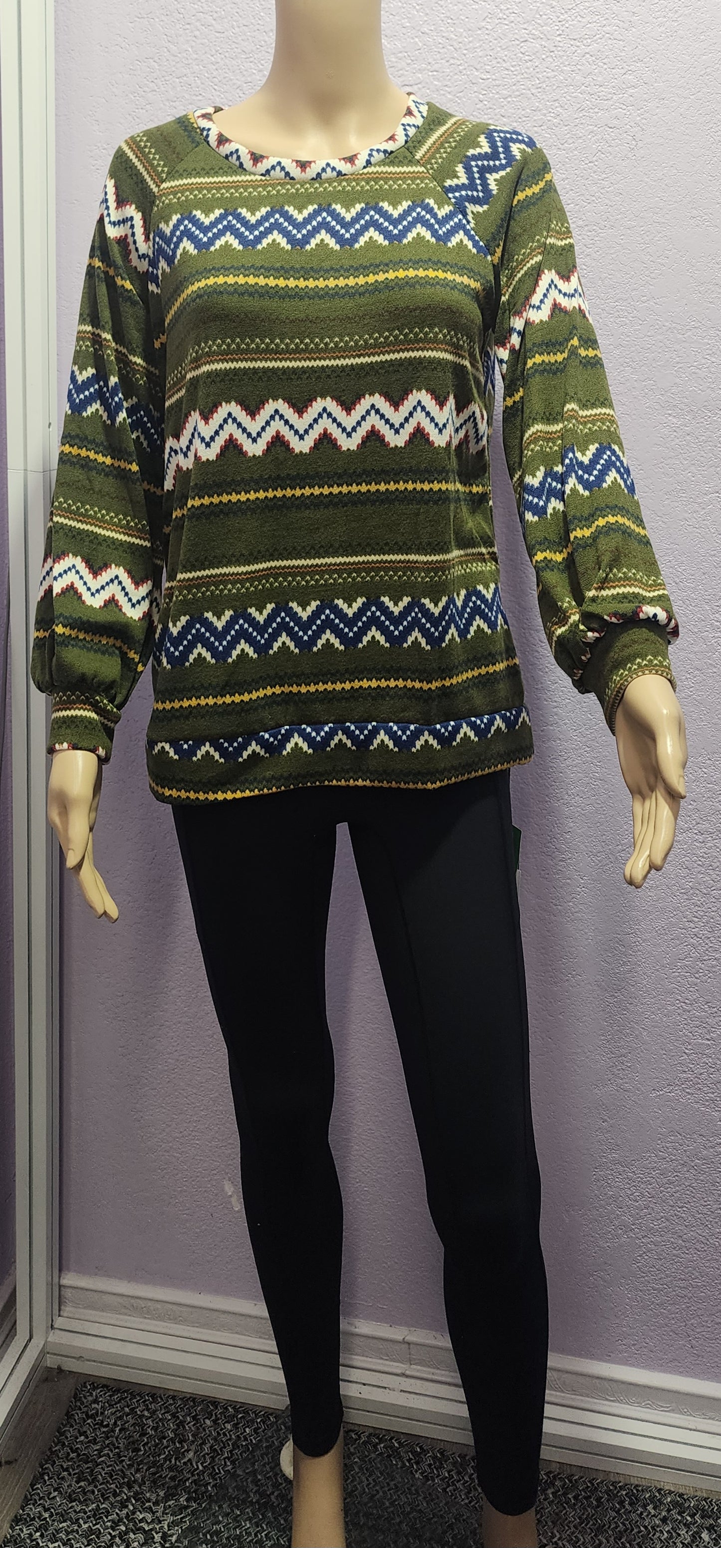Green Christmas Top Knitted