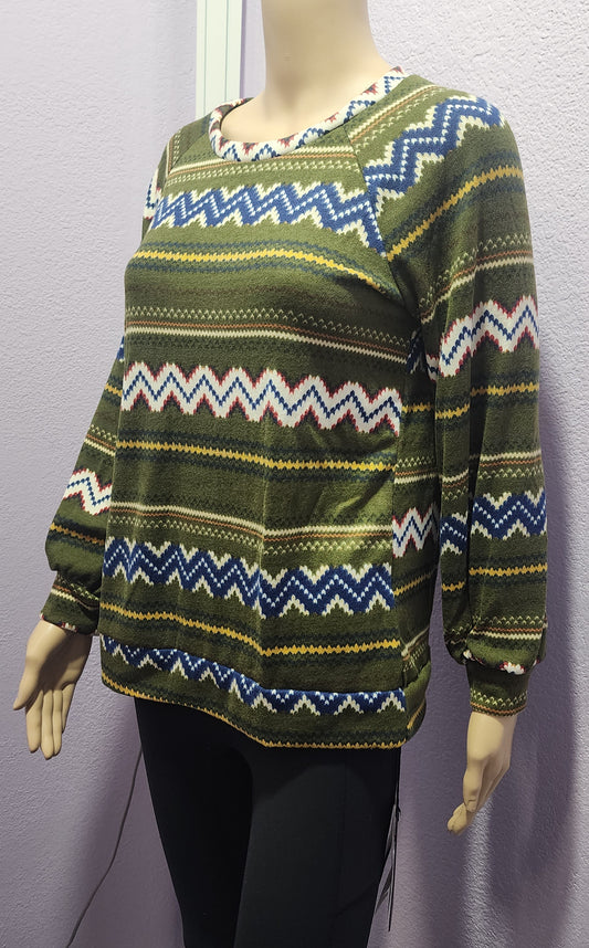 Green Christmas Top Knitted