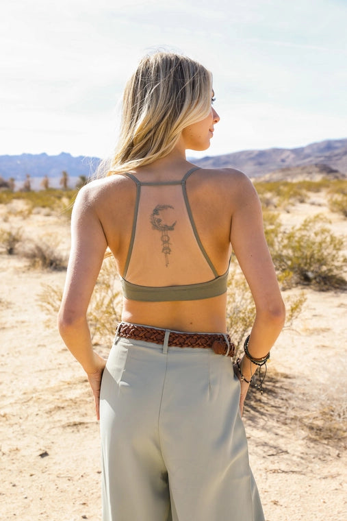 Crescent Moon Dreamcatcher Tattoo Mesh Bralette