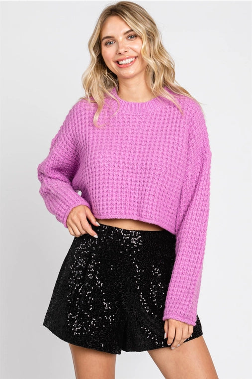 Waffle Knit Sweater – Plum Crazy & Beautiful Boutique
