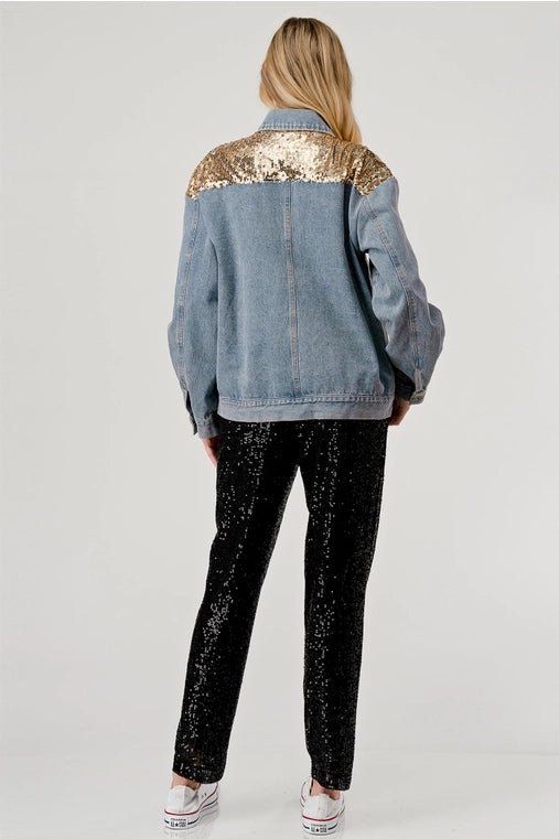 Sequins Denim Jacket