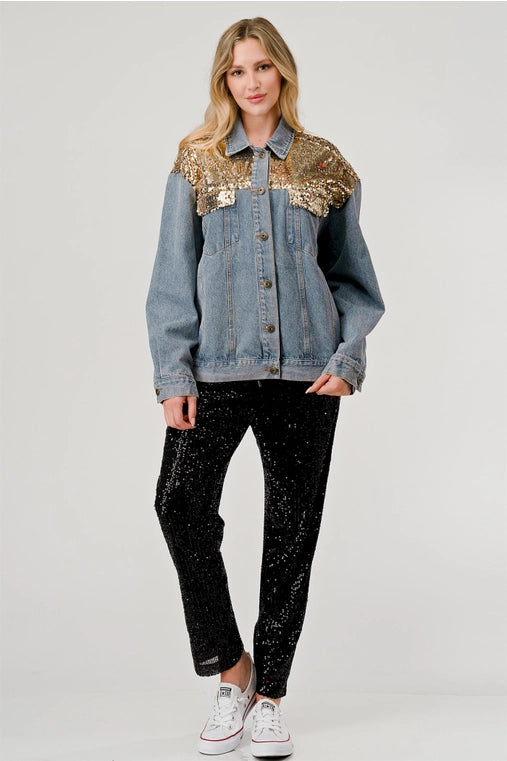Sequins Denim Jacket