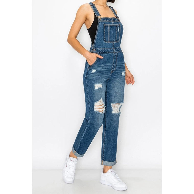 Destructed overalls best sale