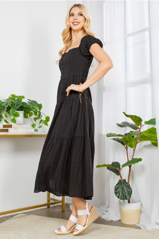 Solid Color Bohemian Maxi Dress
