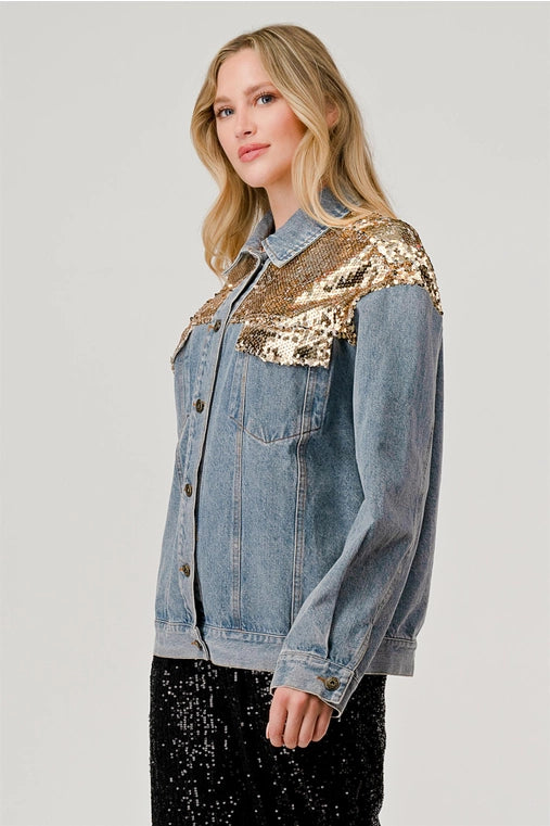 Sequins Denim Jacket