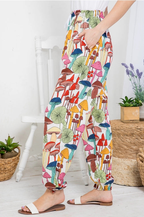 Mushroom Print Pants