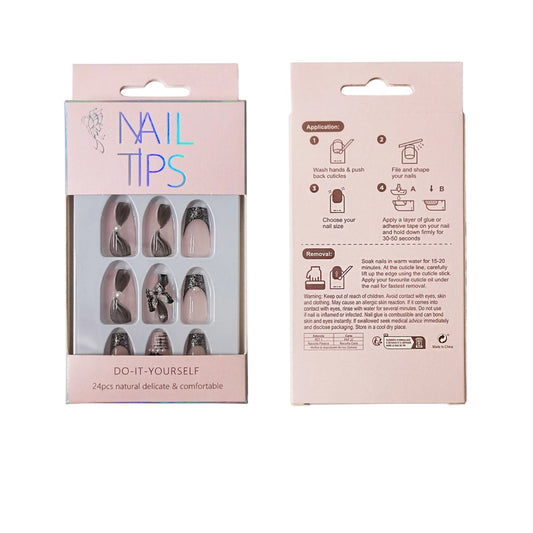3D Butterfly Pearl Fake Nails