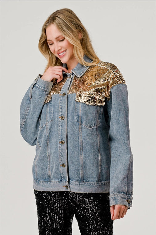 Sequins Denim Jacket