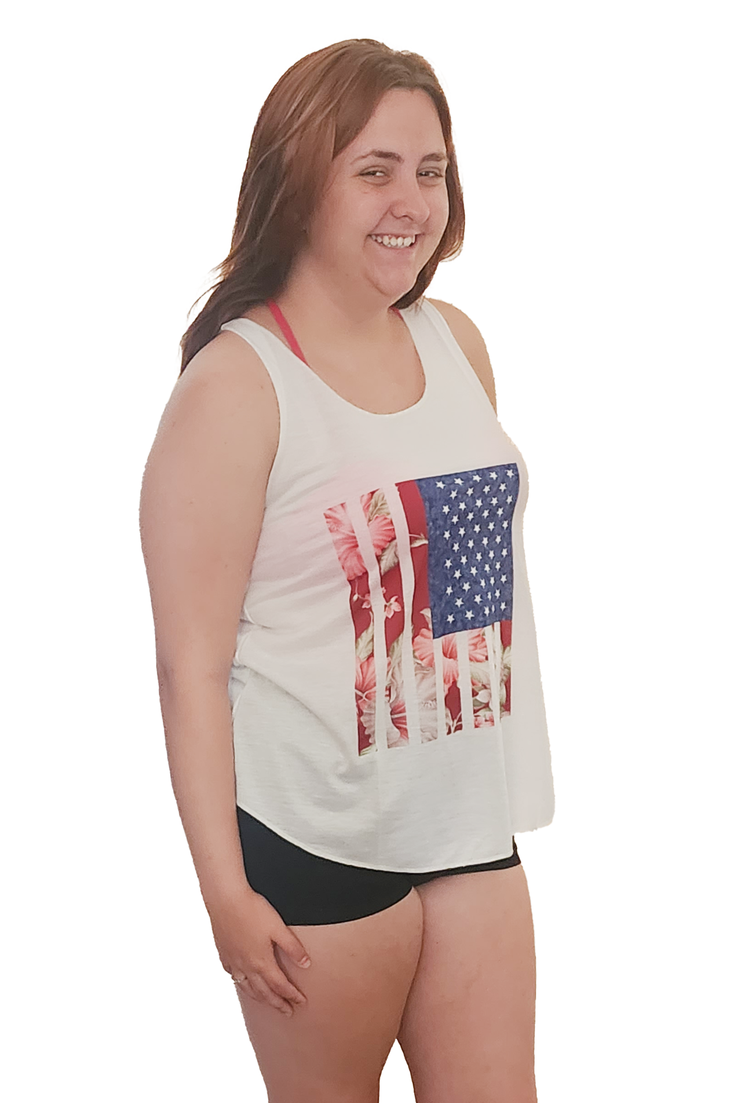 Floral American Flag Tank Top