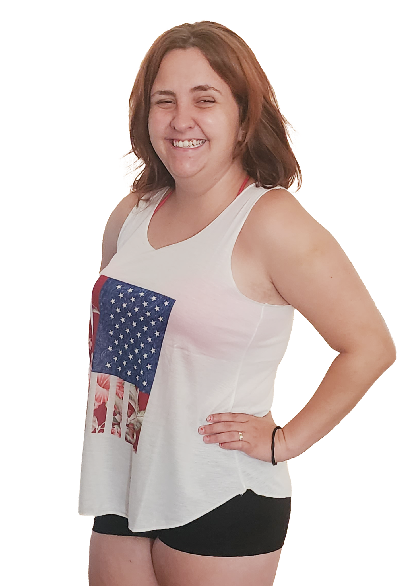 Floral American Flag Tank Top