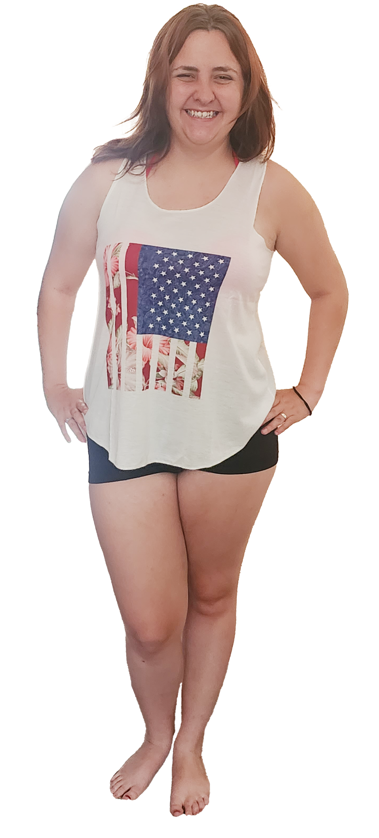 Floral American Flag Tank Top