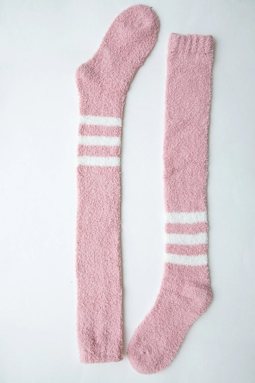 Knee-High Striped Boucle Socks