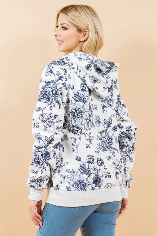 Vintage Rose Zip-Up