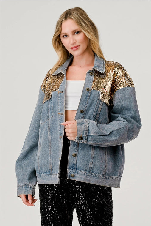 Sequins Denim Jacket