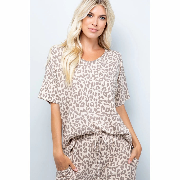 Leopard Jersey Top