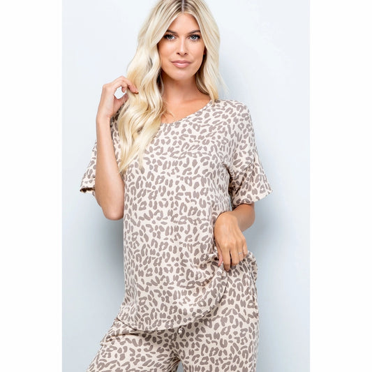 Leopard Jersey Top