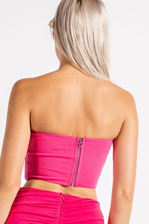 Solid Knit Corset Crop Top
