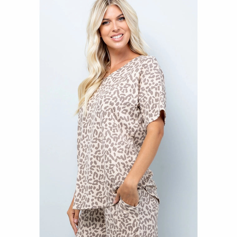 Leopard Jersey Top