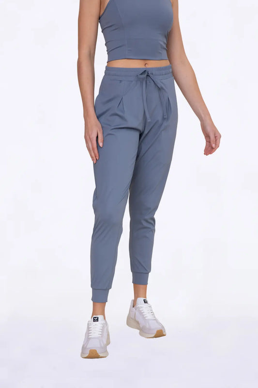Solid Pleated Front Joggers