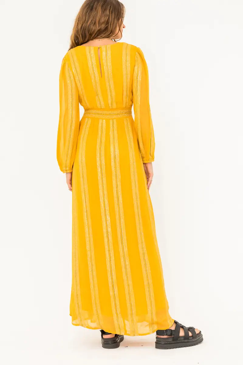 V-Neck Embroidered Maxi Dress