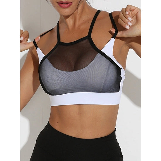 Sports Bra with Black Mesh