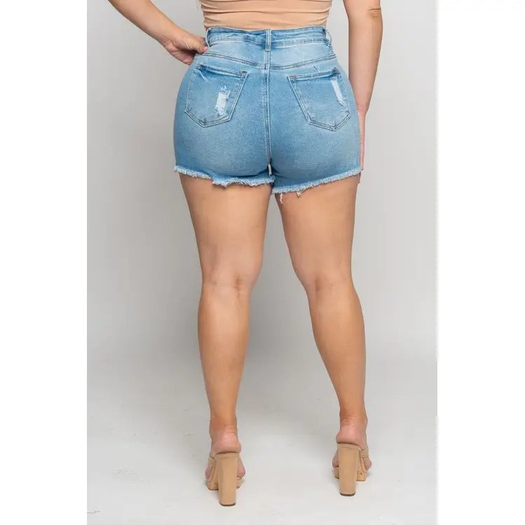 Frayed Edge Denim Shorts
