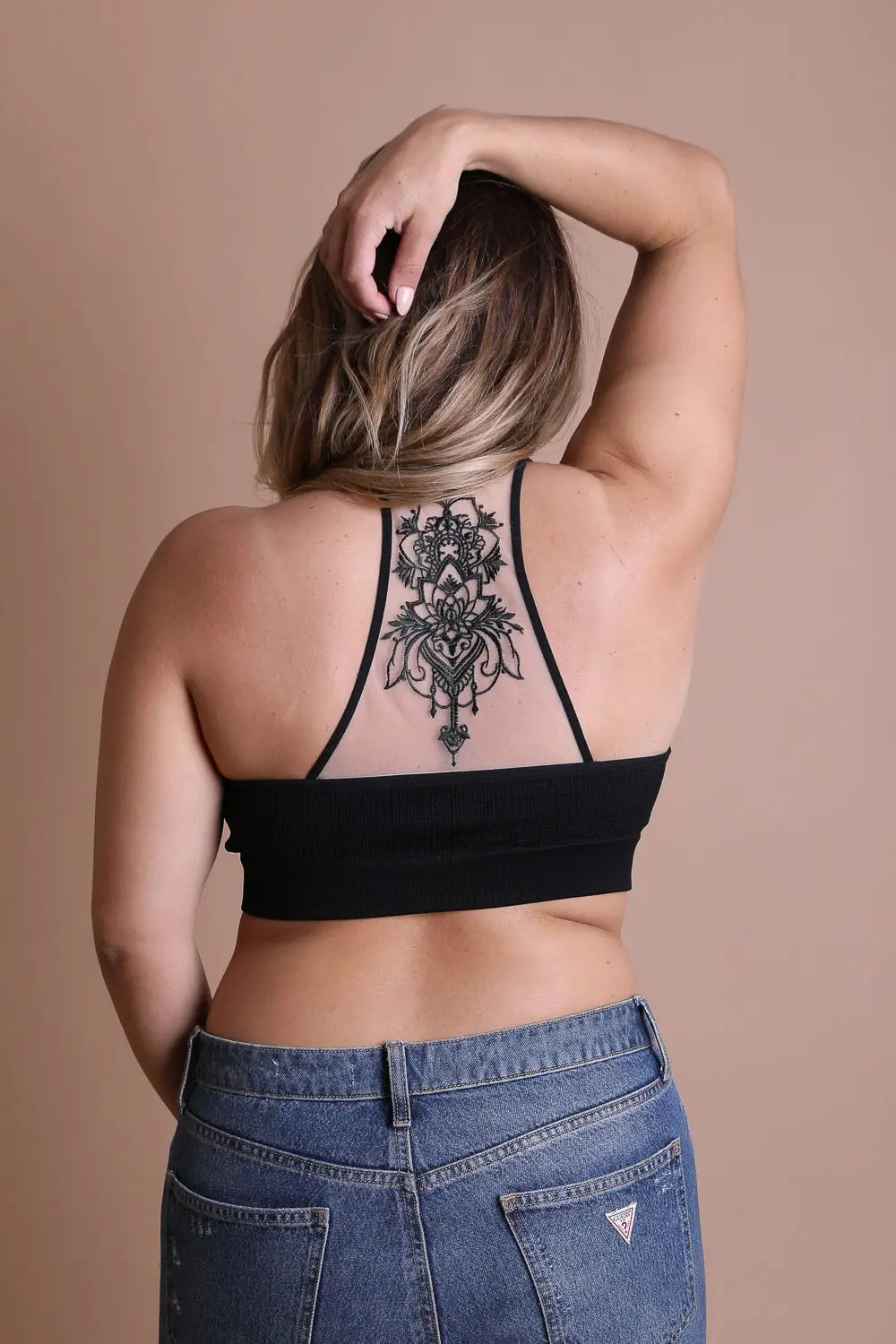 Bralette Racerback Tattoo Mesh – Plum Crazy & Beautiful Boutique