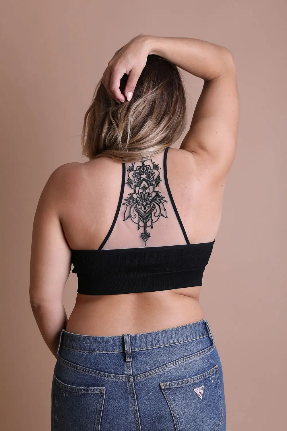 Bralette Racerback Tattoo Mesh