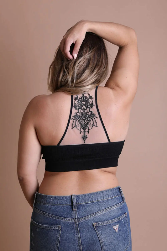 Bralette Racerback Tattoo Mesh