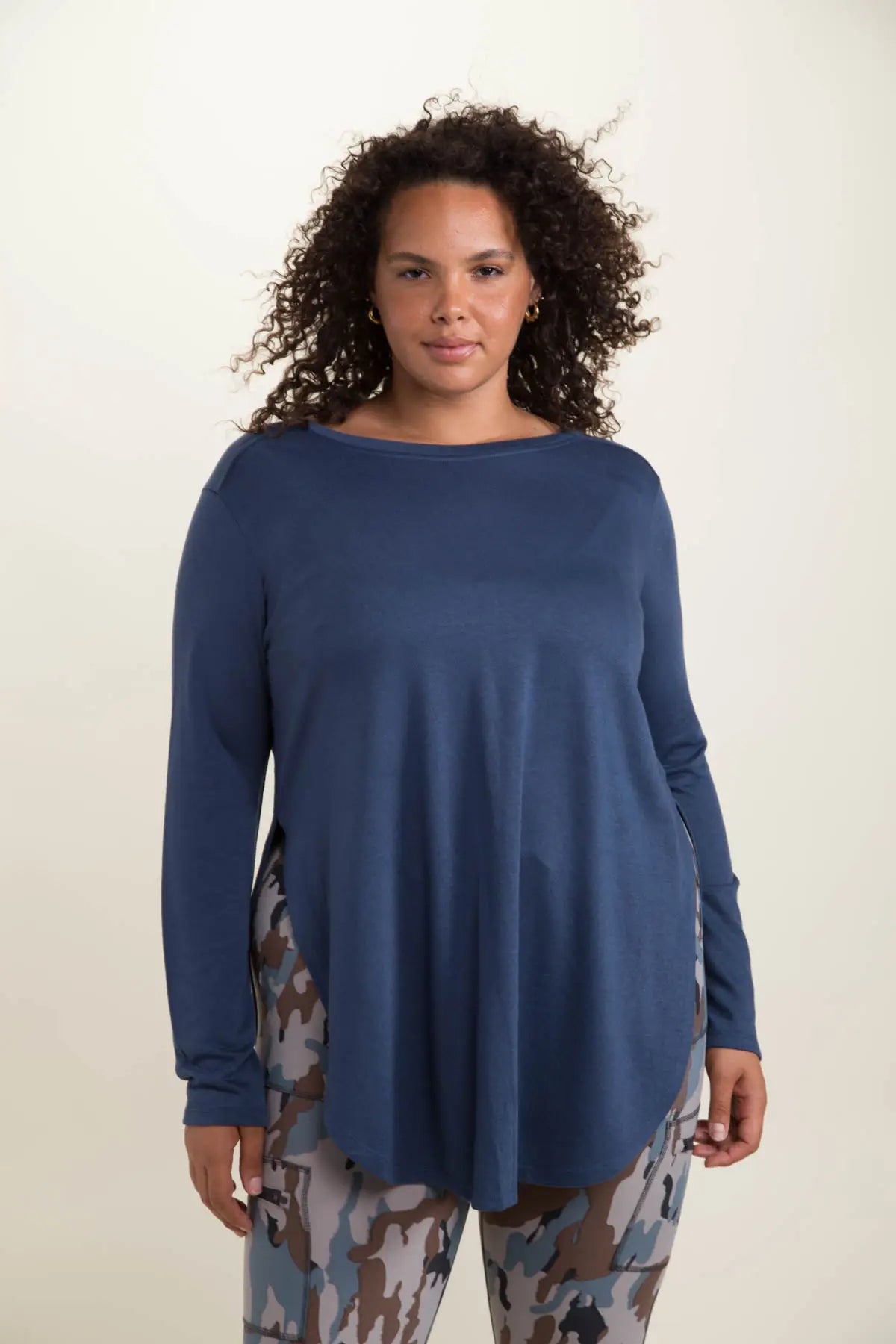Long Sleeve Flow Top with Side Slits