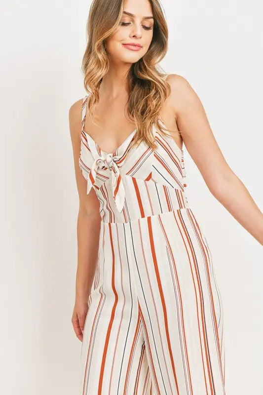 Striped Linen Jumpsuit