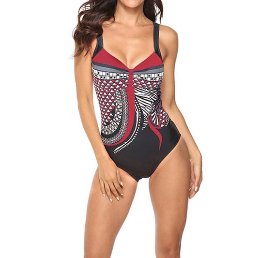One Piece Swimsuit with Vintage Print