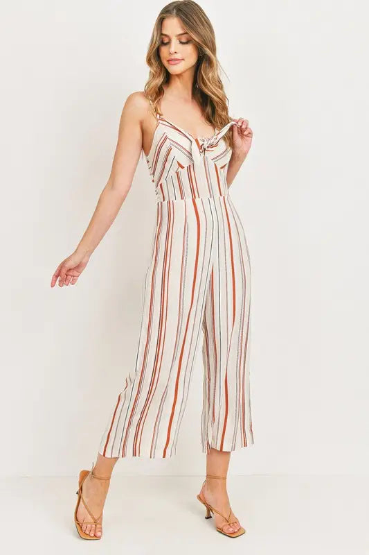 Striped Linen Jumpsuit