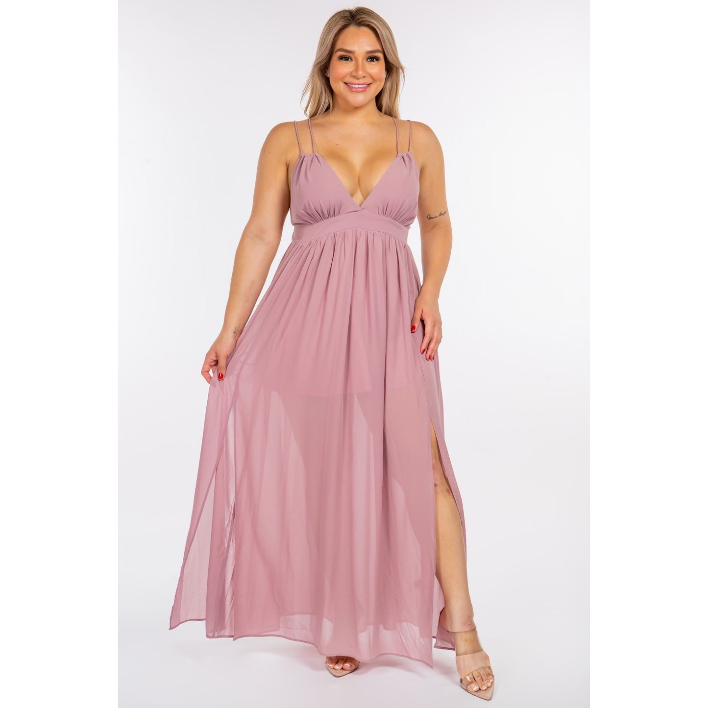 Chiffon Maxi Dress (Plus Size)