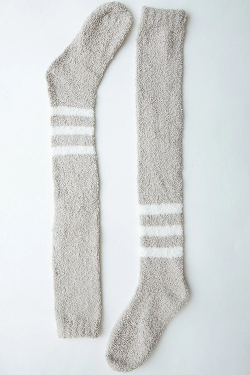 Knee-High Striped Boucle Socks