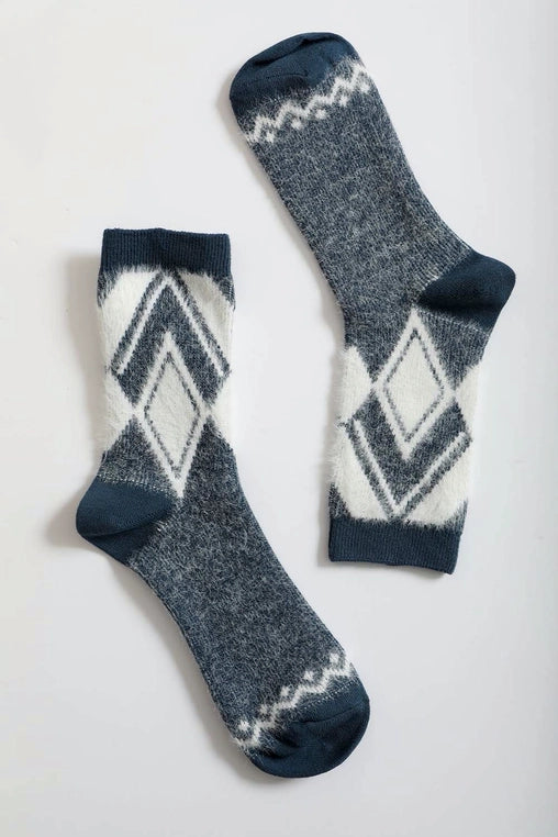 Mohair Diamond Pattern Socks