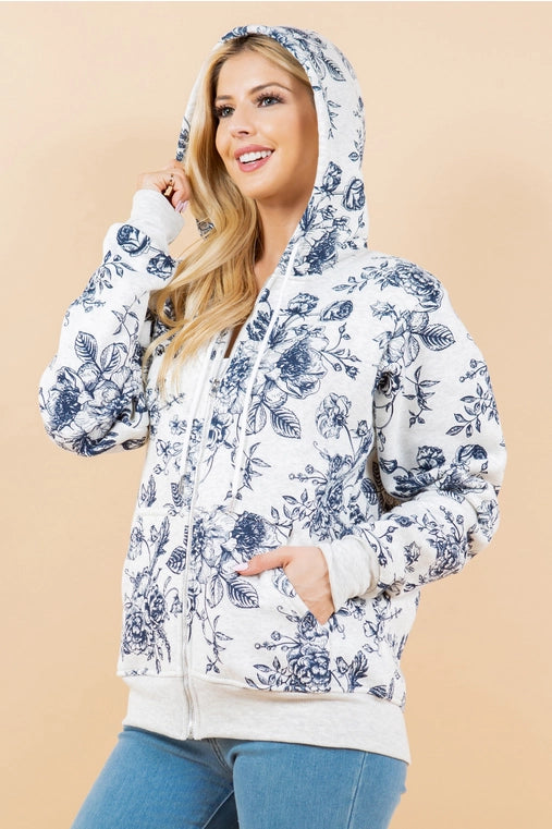 Vintage Rose Zip-Up