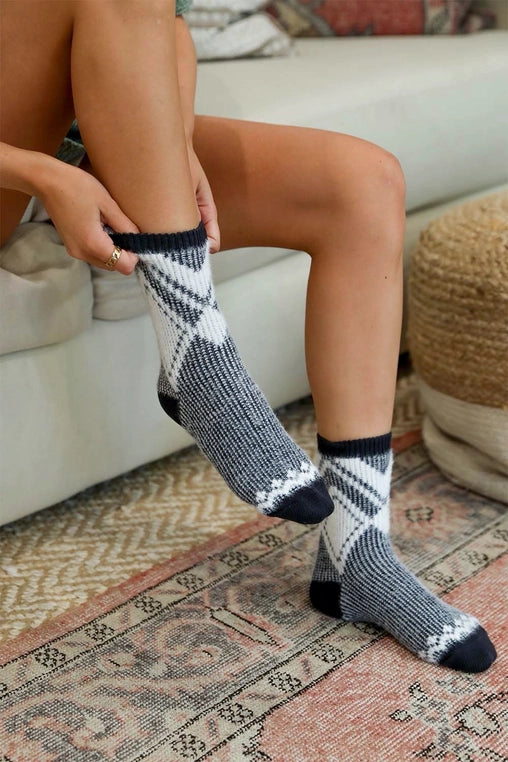 Mohair Diamond Pattern Socks