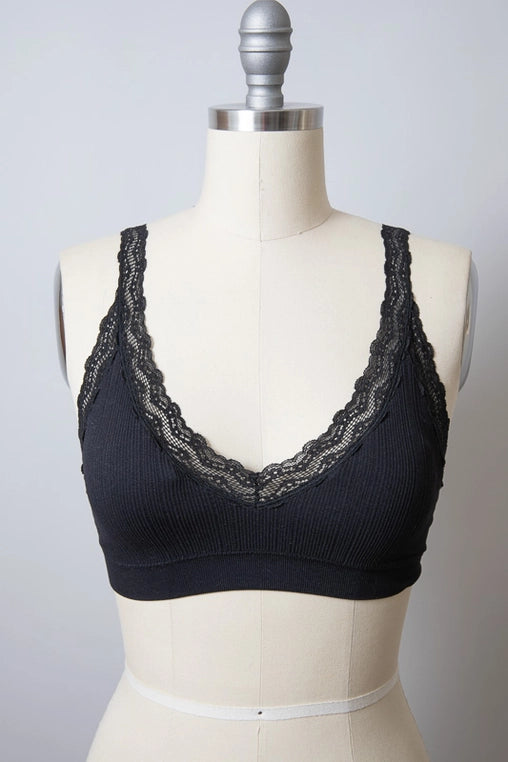 Lace Trim Padded Bralette