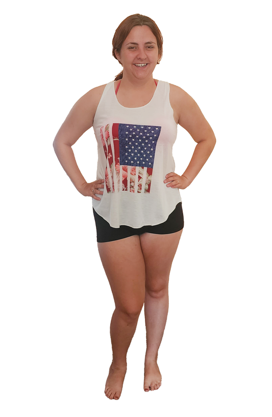 Floral American Flag Tank Top