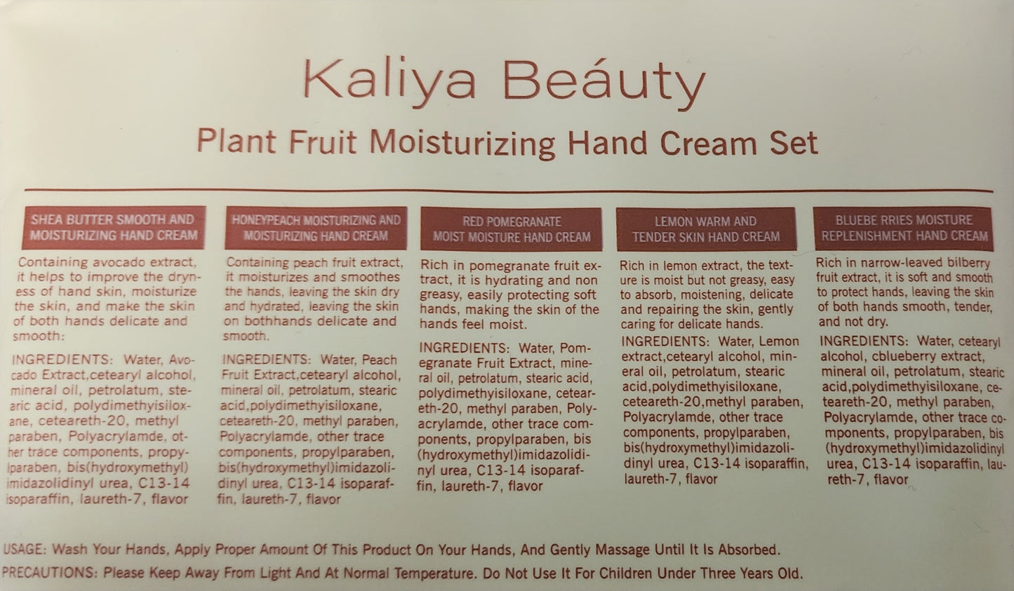 Plant Fruit Moisturizing Hand Cream