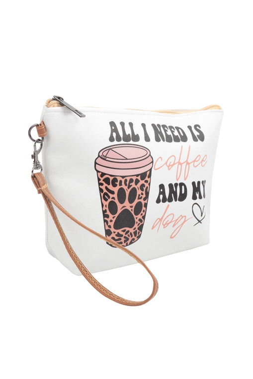 Pouch "All I Need Coffee/Dog