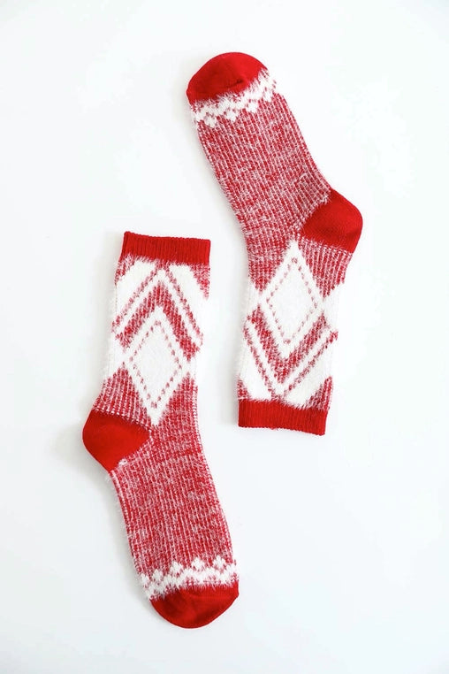 Mohair Diamond Pattern Socks