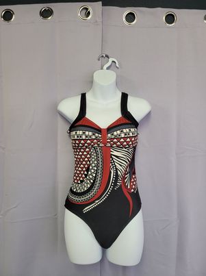 One Piece Swimsuit with Vintage Print