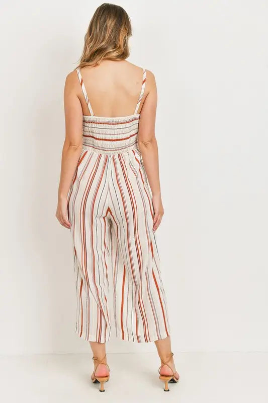Striped Linen Jumpsuit