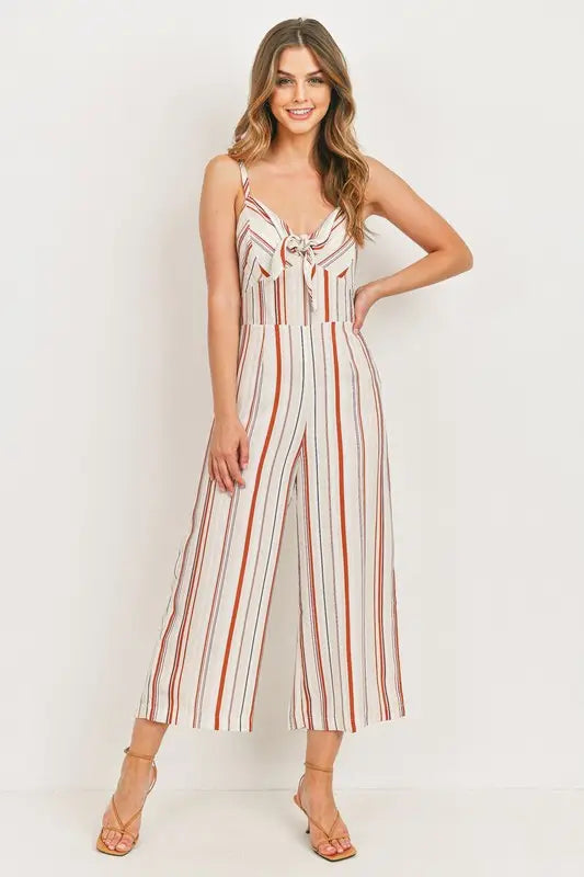 Striped Linen Jumpsuit